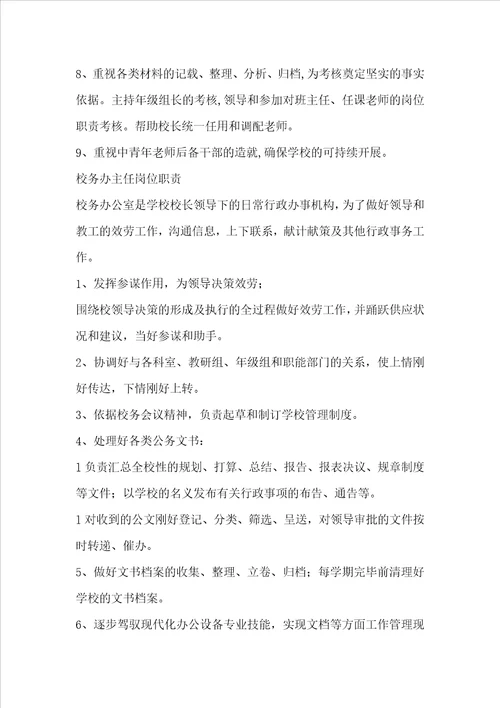 学校各部门职责分工学校各部门职责