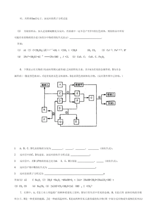 [精题分解]高考化学考前重点题型专项训练—无机推断