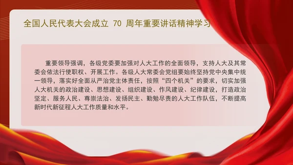 全国人民代表大会成立70周年重要讲话精神学习PPT课件