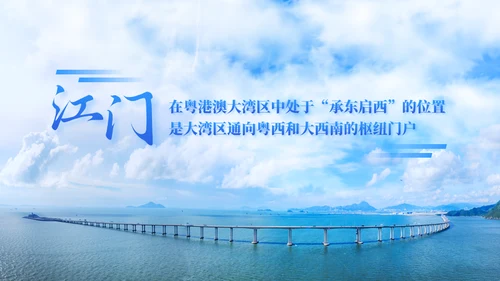 蓝天白云侨乡之都家乡城市宣传通用PPT模板