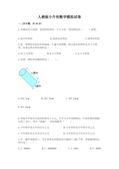 人教版小升初数学模拟试卷（实用）.docx