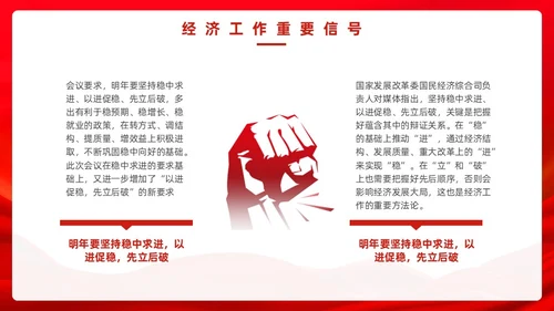 红色党政风中央经济工作会议PPT模板