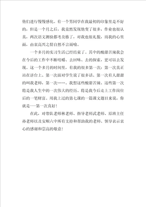 XX年教师实习生个人总结