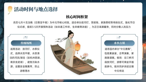 灰蓝黄色中国风中元节PPT模板