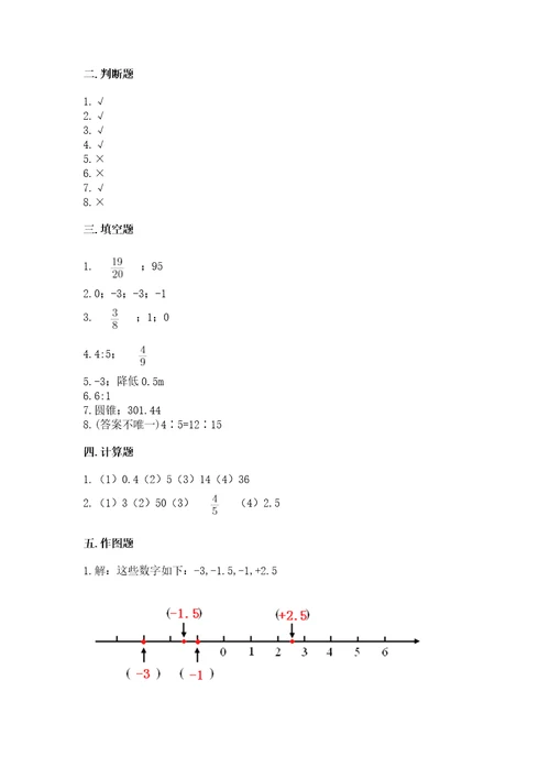 山东省小学毕业班数学试卷精选