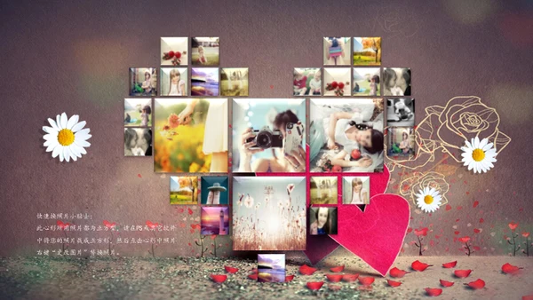 浪漫情侣爱情结婚相册通用PPT模板