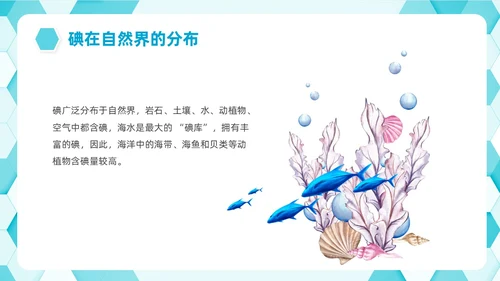 蓝色简约插画碘教育PPT课件碘缺乏教育