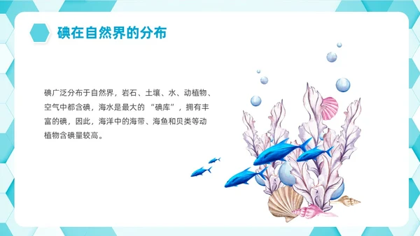 蓝色简约插画碘教育PPT课件碘缺乏教育