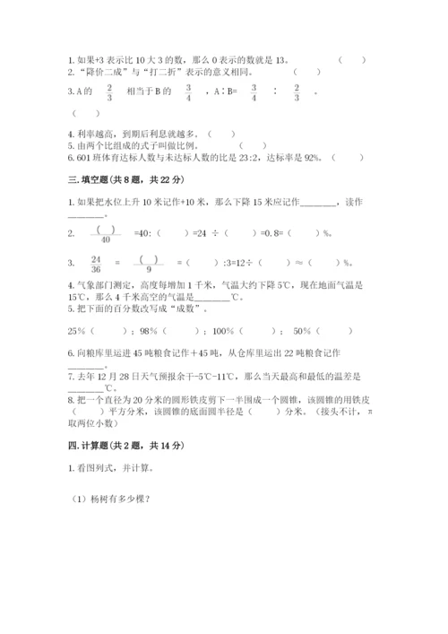 黄冈市蕲春县六年级下册数学期末测试卷含答案.docx