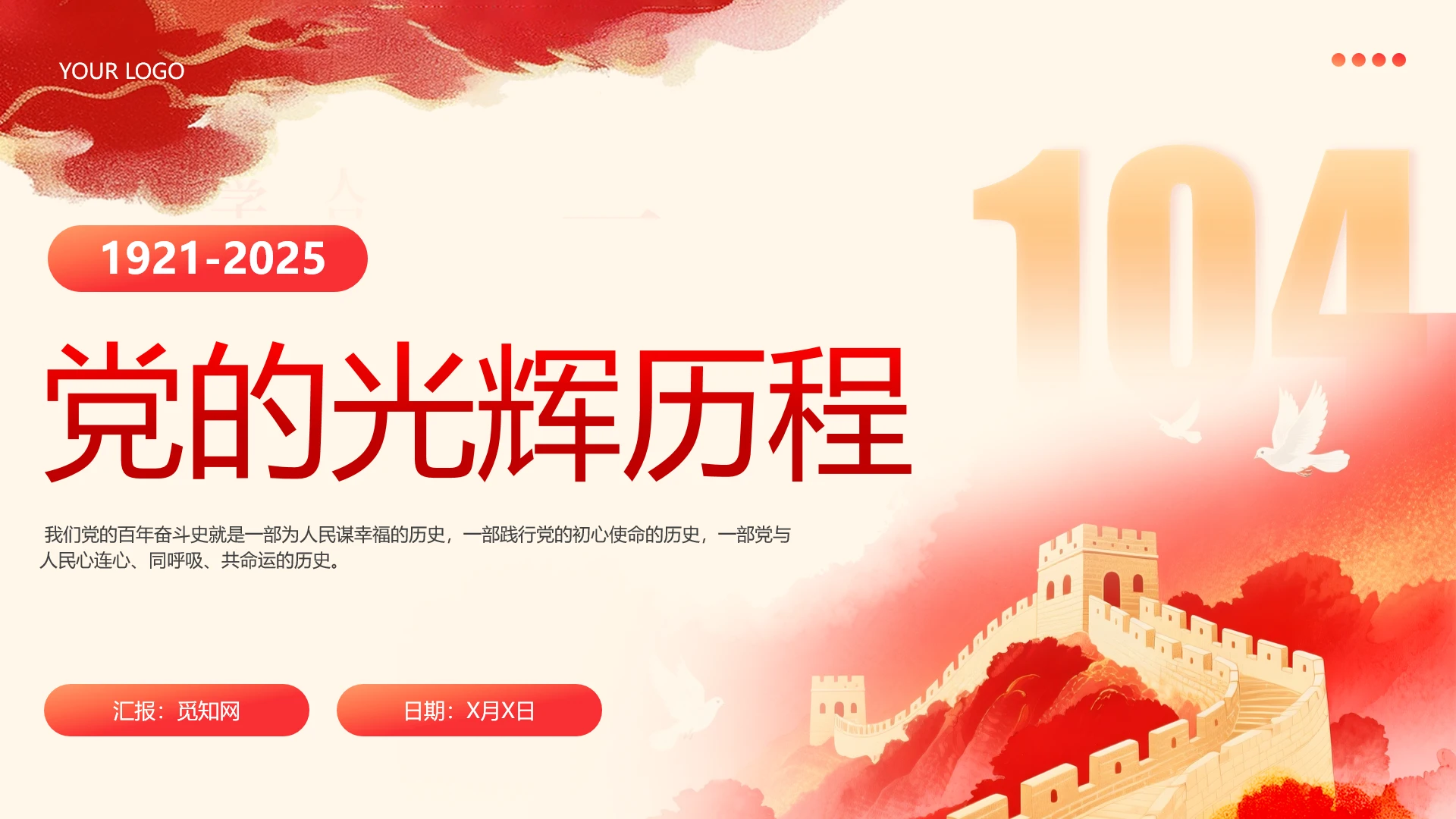 党的光辉历程建党104周年建党节党史学习教育党课课件党建党课党政
