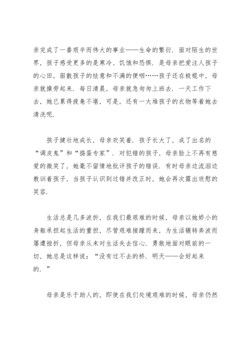 母亲节赞美母亲的演讲稿800字通用6篇.docx