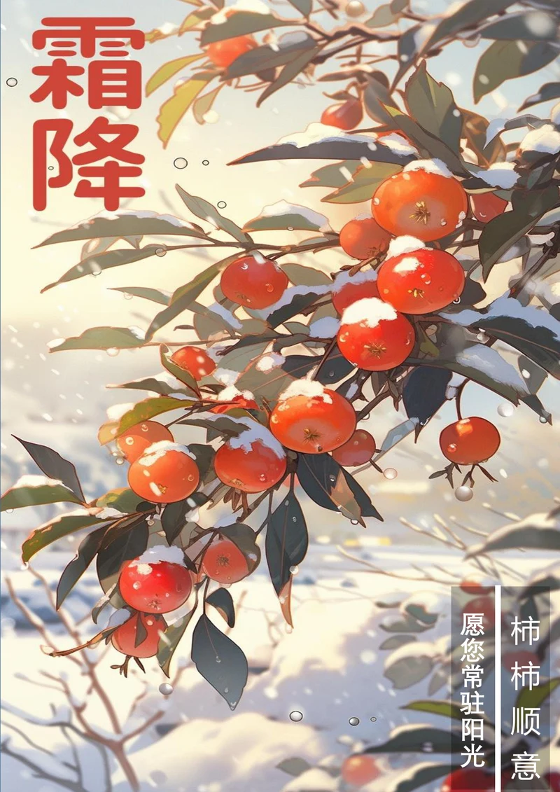 柿柿顺意霜降海报