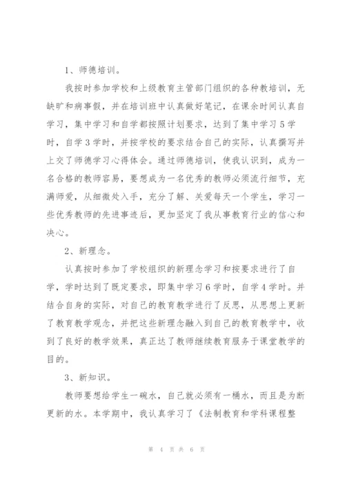 教师继续教育培训学习总结.docx