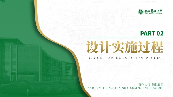 绿金配色安徽医科大学通用PPT模板
