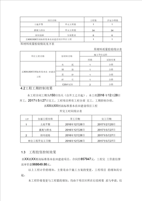 农田水利监理工作报告