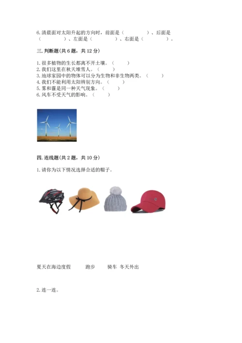 教科版科学二年级上册《期末测试卷》（达标题）.docx