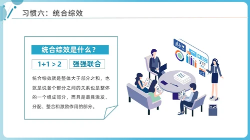 蓝色商务简洁高效能人士的七习惯