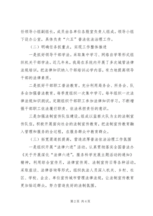 城管局六五普法自查工作报告.docx