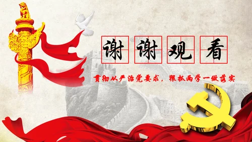 党政大气两学一做动态PPT
