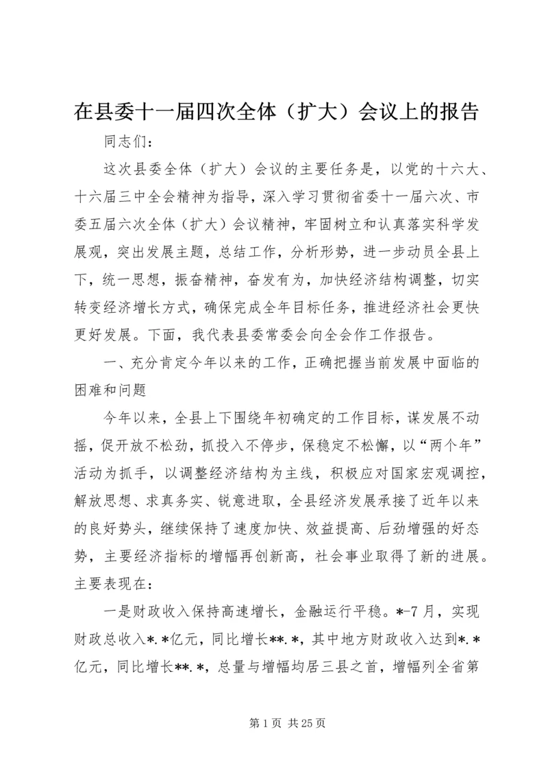 在县委十一届四次全体（扩大）会议上的报告 (2).docx