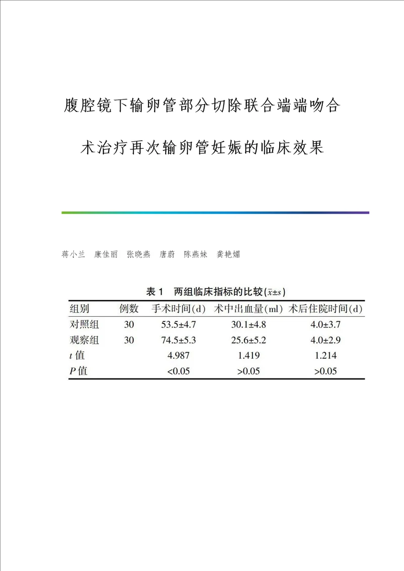 腹腔镜下输卵管部分切除联合端端吻合术治疗再次输卵管妊娠的临床效果第1篇