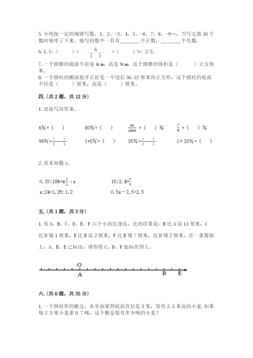 小学六年级数学毕业试题含答案（突破训练）.docx