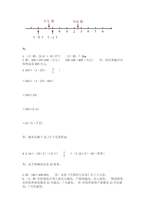 青岛版六年级数学下册期末测试题附答案（模拟题）.docx