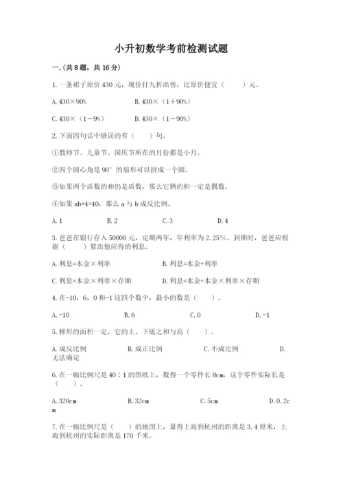 小升初数学考前检测试题推荐.docx