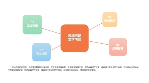 橙色简约风几何商务总结PPT模板