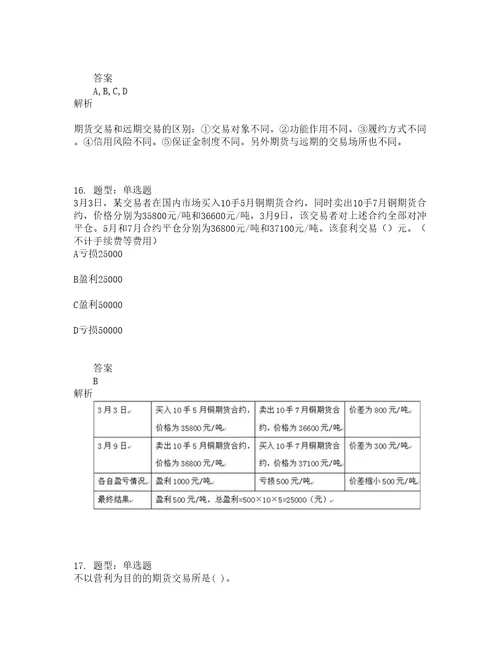 期货从业资格考试期货及衍生品基础题库100题含答案第942版