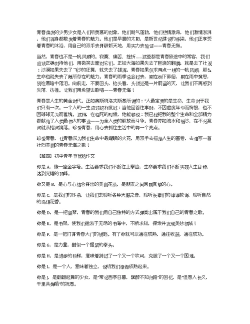 初中青年节优选作文4篇