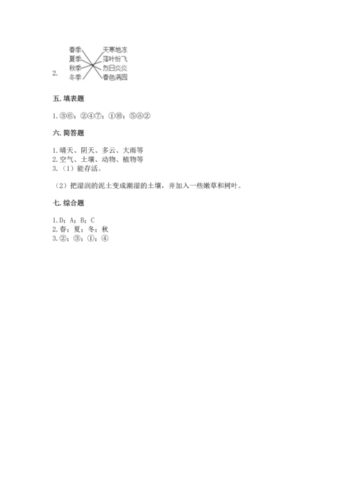 教科版二年级上册科学期末测试卷标准卷.docx