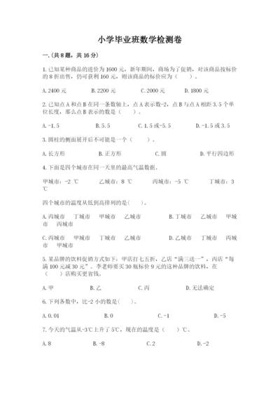 小学毕业班数学检测卷附完整答案（典优）.docx
