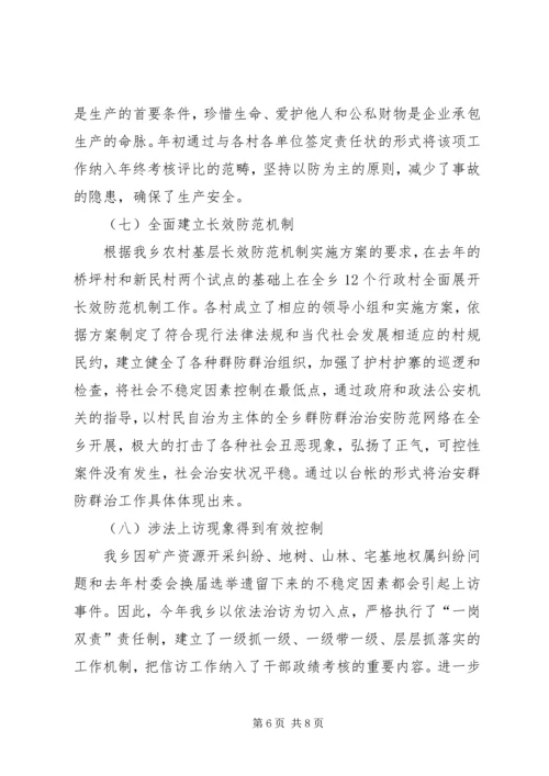 乡镇综治、维稳工作总结.docx
