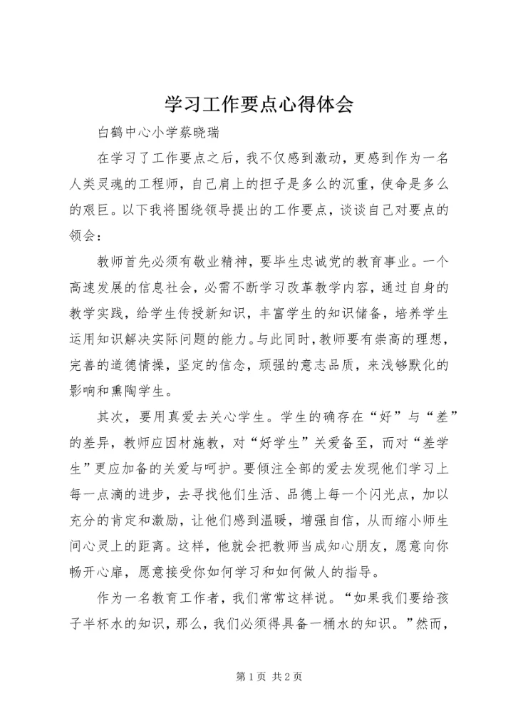 学习工作要点心得体会.docx