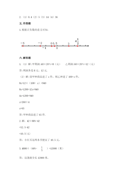小学六年级下册数学期末测试卷附解析答案.docx