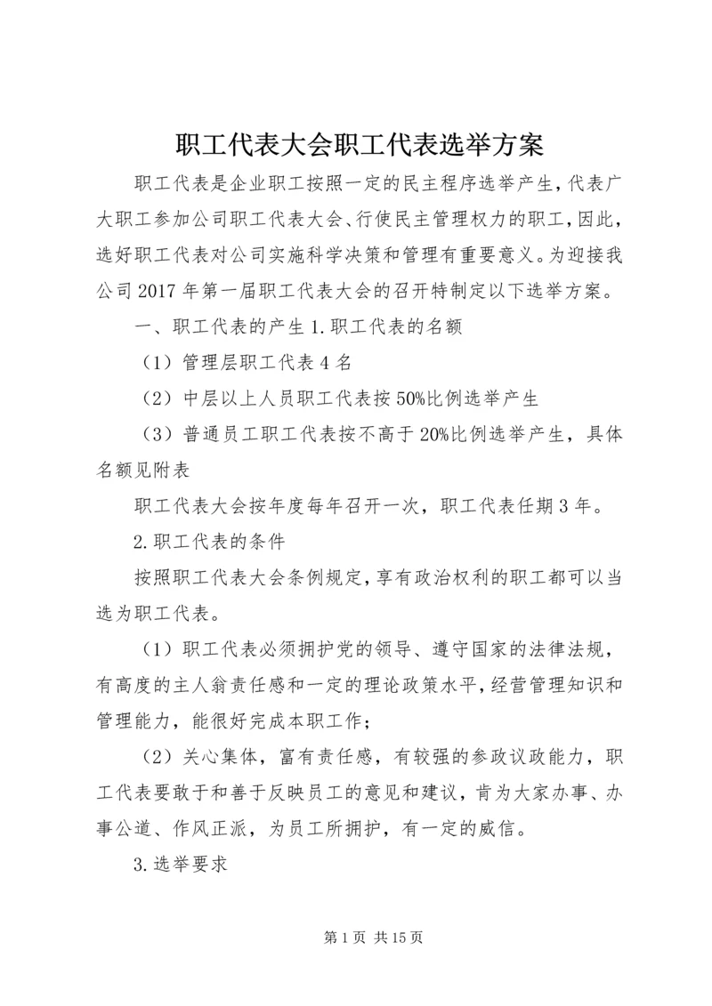 职工代表大会职工代表选举方案.docx