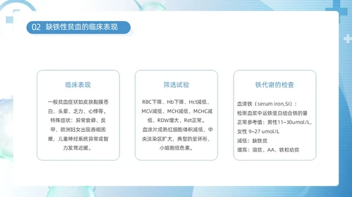 蓝色简约医疗医护缺铁性贫血培训课件动态PPT护理