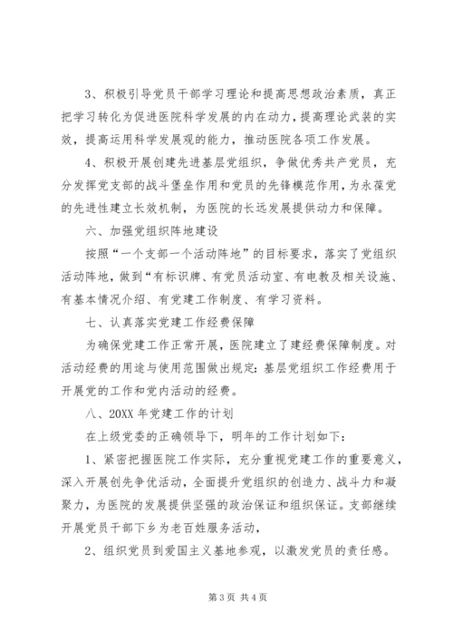 年度医院党支部工作总结和201X年计划.docx