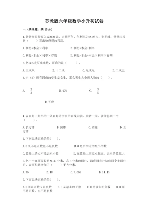 苏教版六年级数学小升初试卷附参考答案（a卷）.docx