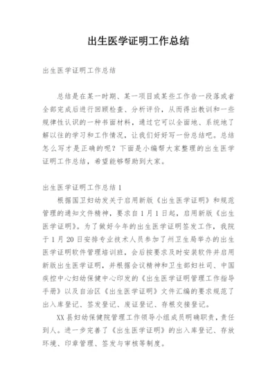 出生医学证明工作总结.docx