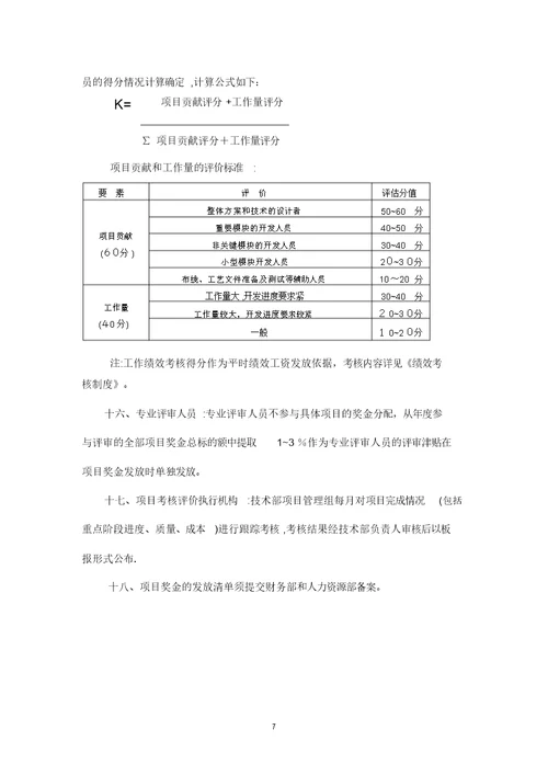 项目奖金管理办法