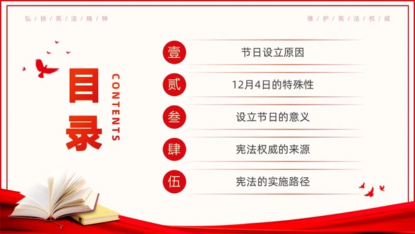 红色简约风国家宪法日法律知识培训学习活动PPT