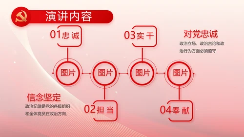 红色党建党支部工作总结汇报PPT党课