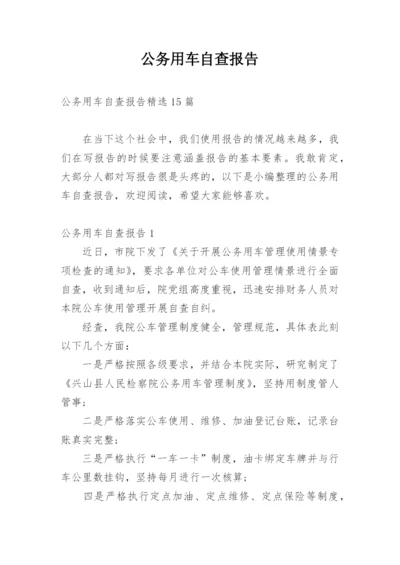 公务用车自查报告.docx
