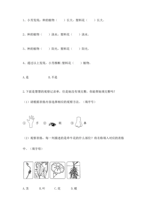 教科版一年级上册科学期末测试卷及答案（有一套）.docx