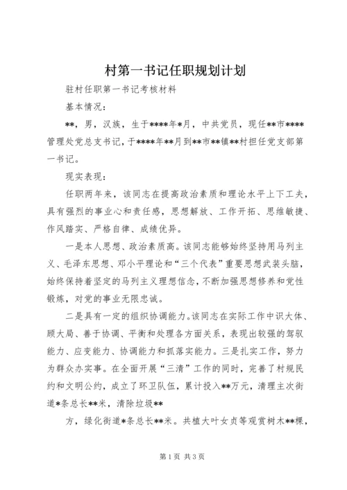 村第一书记任职规划计划 (3).docx