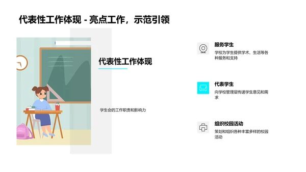 学生会工作设定报告PPT模板