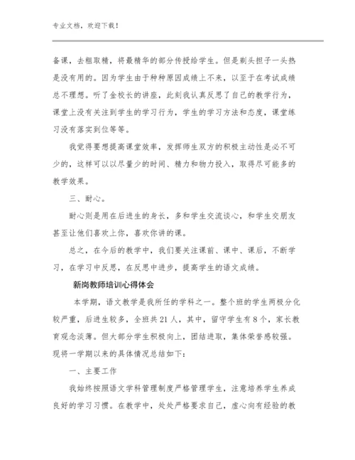 新岗教师培训心得体会例文30篇.docx