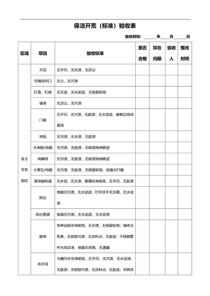 简约风通用保洁开荒